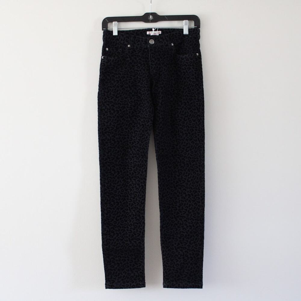 NWT Bonpoint Girls Sienna Leopard Animal Print Black‎ Silver Jeans Pants 12
